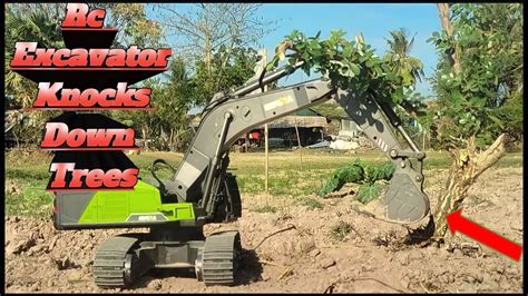 take tree down with mini excavator|excavator knocks down trees.